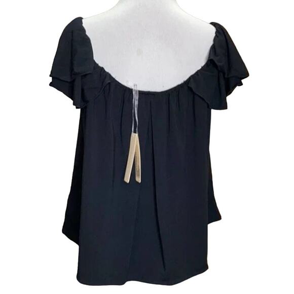 Naked Princess Amanda Tulip Sleeve Top Black NWT Size Small - Picture 4 of 5